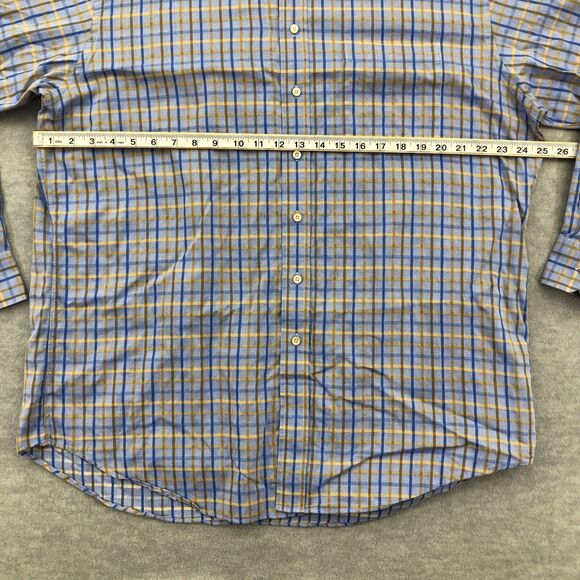 Scott Barber Button Down Shirt Mens Size XL Window Pane Plaid Long Sleeve - Picture 9 of 16